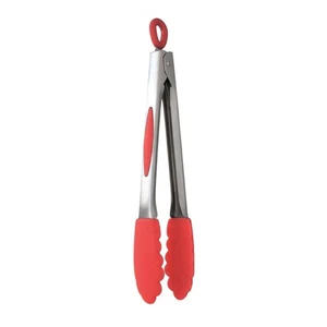 Pinze in acciaio inox e silicone da 12 pollici, rosso - Foto 1 di 4
