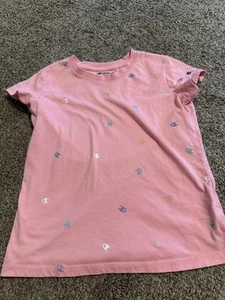Girls Champion Logo Medium Pink Shirt  - Picture 1 of 2