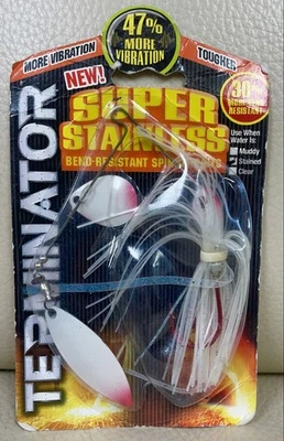 Винтажный терминатор супер из нержавеющей стали спиннербейт 3/8 унций «Каспер» изгиб устойчивый новый - Изображение 1 из 4