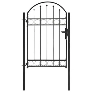 Cancello Recinzione ad Arco in Acciaio 100x175cm Nero Ingresso Giardino vidaXL - Foto 1 di 24
