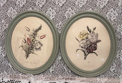 Arte de pared ovalado vintage botánico con juego de 2 Foto 1 de 4