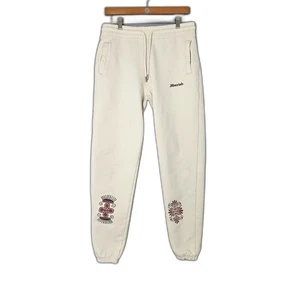 Jiberish Men's Med Jogger Sweatpants Organic Cotton Blend Ivory - Picture 1 of 9