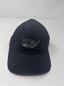 Highland Men Hat One Size Fits Most Black Map Logo Polyester Button Back Adjust - Picture 1 of 8