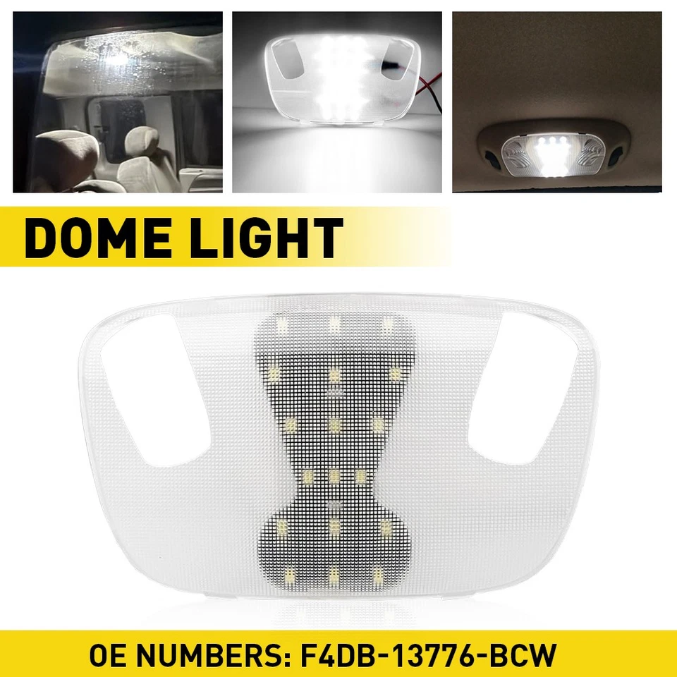 Full LED Overhead Dome Reading Light+Lamp Cover For 99-07 F250 F350 F450 F550 US - Image 1 of 4