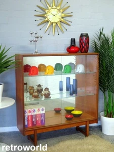 £30 OFF Mid Century Vintage 60s Teak TURNIDGE of LONDON Display Cabinet Bookcase - Picture 1 of 8