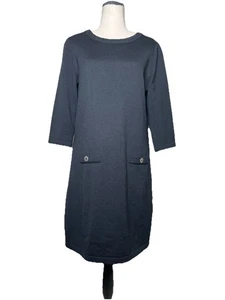 Abito Saint James maglia 100% lana nero girocollo manica 3/4 made in France taglia 8 - Foto 1 di 9
