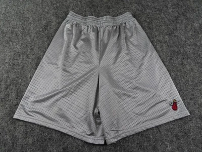 Adidas Miami Heat Shorts Mens Small Gray Mesh 6" Performance Basketball NBA 90s - Image 1 of 4