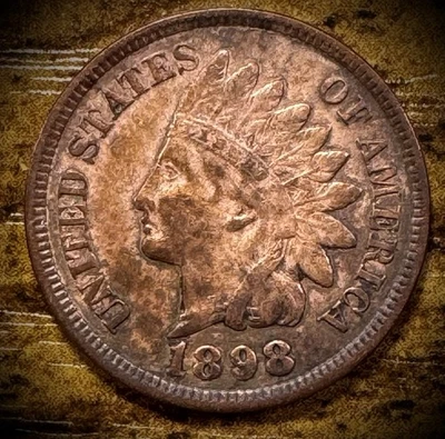 1898 Indian Head Cent Penny Full Liberty Diamonds - Image 1 of 3