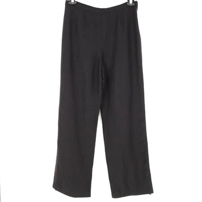 Pantalones de vestir Kasper para mujer 8 negros mezcla de lino pierna ancha forrados cremallera lateral carrera Foto 1 de 4