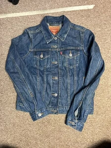 Levis Womens Size Small Blue Denim Jacket Original Trucker Style Button Up - Picture 1 of 7
