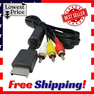 Cable compuesto de audio y video AV a RCA de 6 pies para Sony PS1 PS2 PS3 PS3 delgado Foto 1 de 4