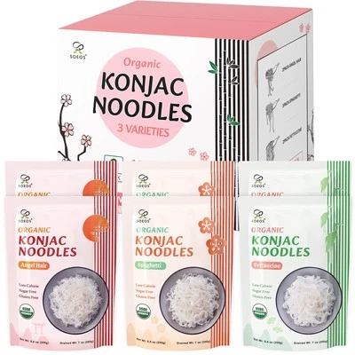 Organic Shirataki Konjac Noodles, Low Calorie, Keto Paleo, 3 Varieties, 52.8o... - Image 1 of 4
