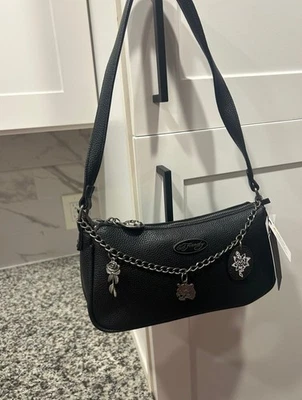 Bolso de hombro/brossbody Ed Hardy de cuero negro con dijes nuevo con etiquetas Foto 1 de 3