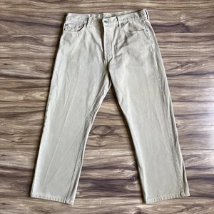 Jeans Levi's 501 para hombre 36x30 beige pierna recta botón mosca lavado claro denim 36x28 - Imagen 1 de 12