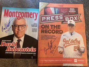 2 DAVID RUBENSTEIN Signed Autograph Magazines ORIOLES OWNER RIPKEN 2131 w/proof - Picture 1 of 2