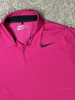 Polo de golf para hombre Nike Golf Mobility Jacquard gris a rayas talla LG 833105-607 rosa Foto 1 de 4