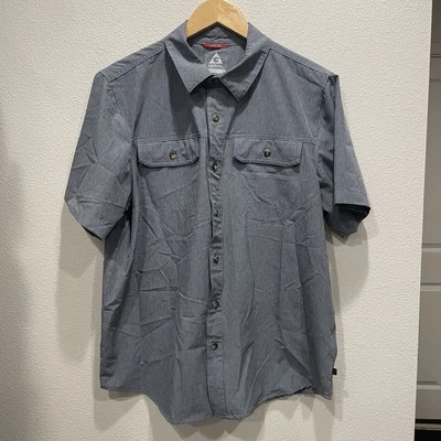 Gerry Men's Short Sleeve Woven Quick Dry Camp Shirt Button Up Gray Outdoor SZ M - Image 1 of 4