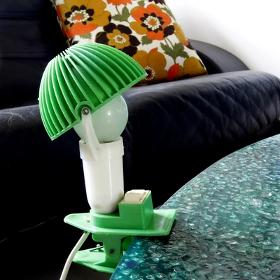 SARLAM Lampe Spot Liseuse Champignon à Pince Annèes 70's Verte Déco Vintage - Photo 1/4