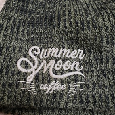 Sombrero de café luna de verano gorra gorro tejido bordado accesorios grandes verde oliva Foto 1 de 4