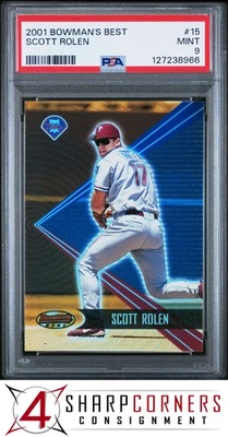Bowman's Best #15 2001 Scott Roll Phillies Hof Pop 2 PSA 9 Foto 1 de 3