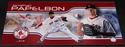 Letrero firmado por Jonathan Papelbon 20x10 Medias Rojas de Boston autógrafo automático D13058 Foto 1 de 3