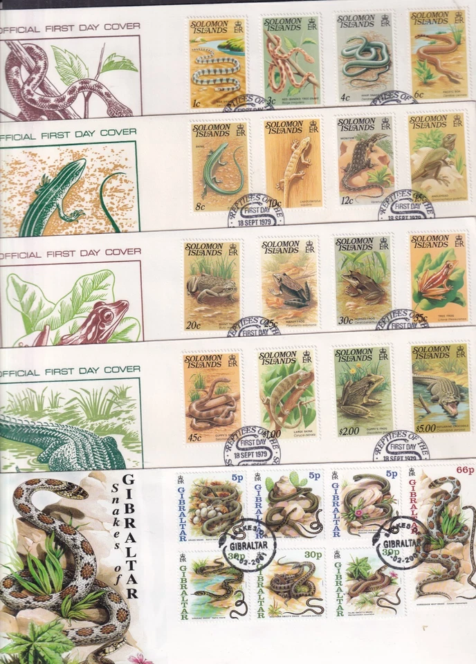 Reptiles Serpientes FDC Choice Gibraltar Moldavia Salomón I Foto 1 de 1