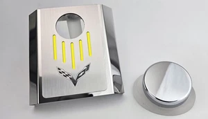 Master Cylinder Cover [Yellow Flag Logo] fit 2014-2019 Chevy Corvette Auto - Picture 1 of 1