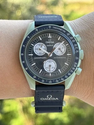 Omega Speedmaster Moons Watch Swatch Mens 42mm Swiss Made - Image 1 of 4