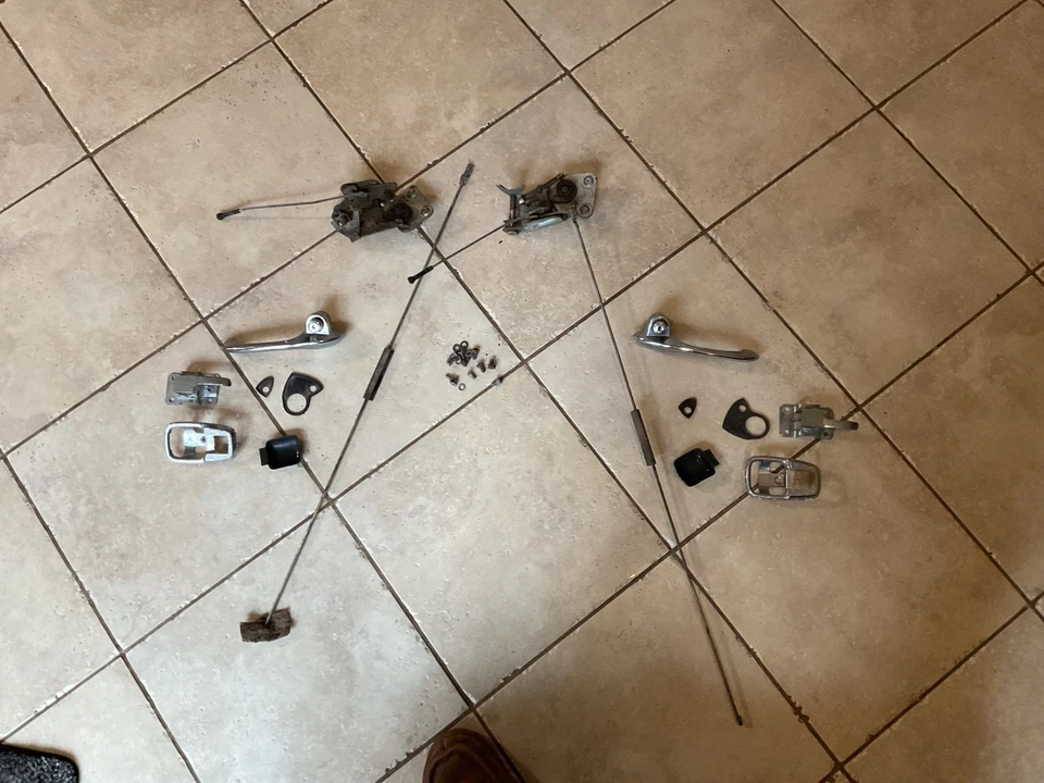 OEM Vintage 1967 VW Karmann Ghia  Door Latch assemblies with door handles - Image 1 of 4