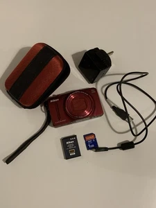 Nikon Coolpix S9700 Red 16MP Compact Digital Camera 30x zoom Battery Red Working - Picture 1 of 12