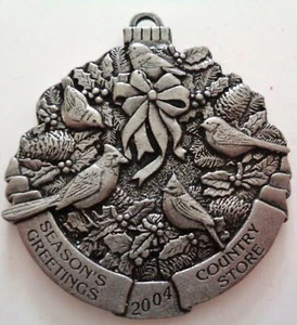 Vintage Pewter Christmas Ornament - 2004 Country Store Seasons Greetings - Picture 1 of 2