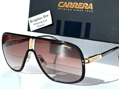 全新 Carrera Flaglab 11 黑色棕色镜框渐变棕色镜片 太阳镜 R60/HA — 第 1/4 张图片