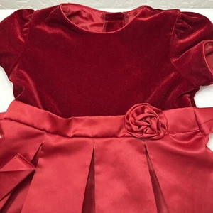 Girls Red Christmas Dress Size 5T Formal Kids Short Sleeve Holiday Dress - Picture 1 of 7