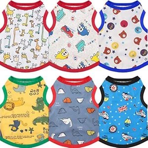 6-Piece Dog Shirts - Cute Printed Cotton Pet Shirts & Sweatshirts for Dogs (L) - Picture 1 of 12