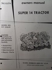 Sears Super 14 Suburban 917.25640 Lawn Garden Tractor Owner & Parts Manual 1971