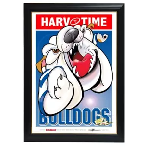 Canterbury Bulldogs, Nrl Mascot Harv Time Print Framed - Foto 1 di 1