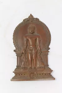 Placa estatua tallada antigua original de sándalo dios jainista bahubali dios NH6839 - Imagen 1 de 12