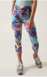 Athleta Girl High Rise Printed Chit Chat Capri M - Picture 1 of 4