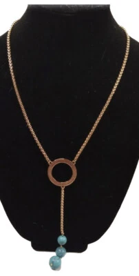 Новый Alfani бирюза подвеска ожерелье 23» золотой тон длиной - Изображение 1 из 4