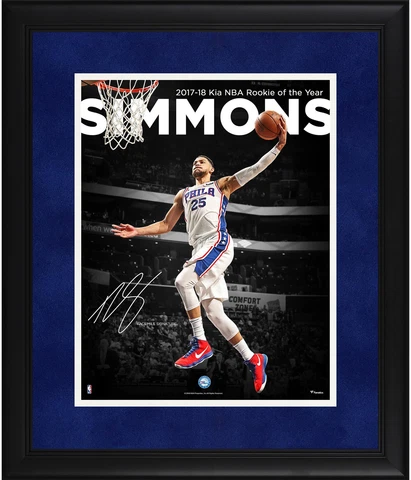 Ben Simmons 76ers Framed 11" x 14" 2018 NBA RoY Spotlight Photo - Facsimile Cover