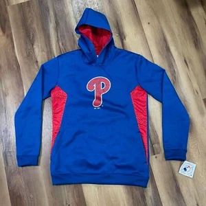 Philadelphia Phillies Majestic Youth Hoodie XL (18) MLB Blue Red Pullover NWT - Picture 1 of 8