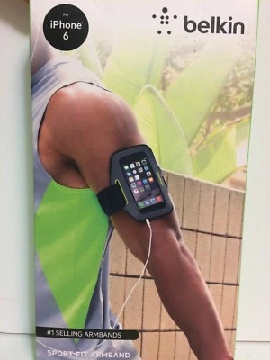 Nuevo Brazalete Belkin Sellado Correr Ajuste Deportivo para Apple iPhone 6 Color Gris/Amarillo Foto 1 de 2
