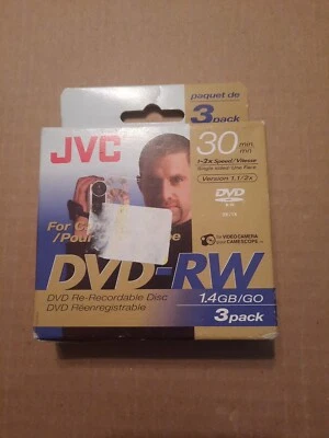 JVC DVD-RW 3 pack 3x 30 min Tapes for Camcorder - Image 1 of 2