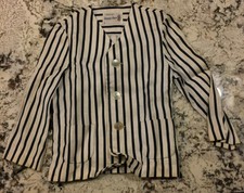 Vintage 1950s Danny Dare Toddler Jacket Boys Blue White Stripe Easter Spring