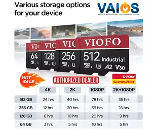 GENUINE INDUSTRIAL VIOFO Micro SD Card Dash/Action/Cameras - 64,128,256,512 GB - Picture 1 of 13