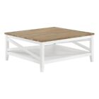 Pemberly Row 1-shelf Square Wood Coffee Table In Brown And White
