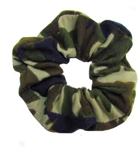 Camouflage Scrunchie Hair Band Ponio Camo Pony Band Hair Band Army Camouflage - Picture 1 of 1