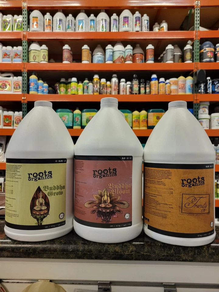 Aurora Innovations Roots Organics Combo 1 Galão Ea Buddha Grow, Bloom & Trinity - Imagem 1 de 1