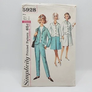 Simplicity 5928 Misses' Jacket Blazer Skirt Pants Sewing Pattern Size 12 Uncut - Picture 1 of 6