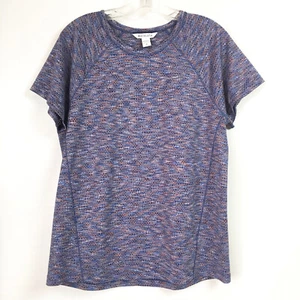 Athleta Womens Medium Top Ultimate Train Mesh Tee Purple Multi Active Shirt - Picture 1 of 4
